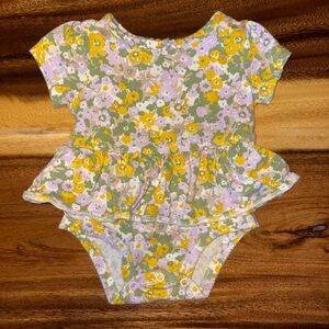 Carter's Floral Baby Outfit - Yellow, Green, Purple